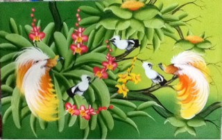 Jual Lukisan Sepasang Burung Cendrawasih Burung Surga Kayangan