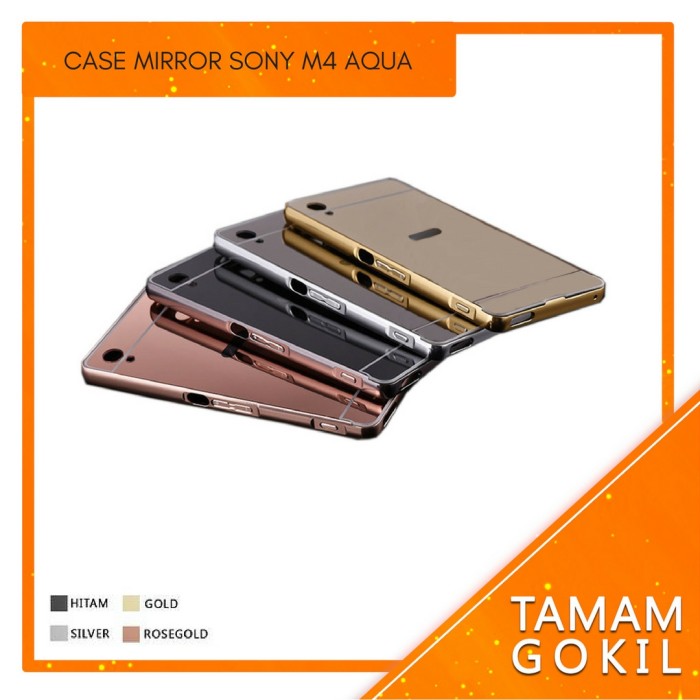 Case Mirror Sony Xperia M4 Aqua Alumunium Metal Bumper