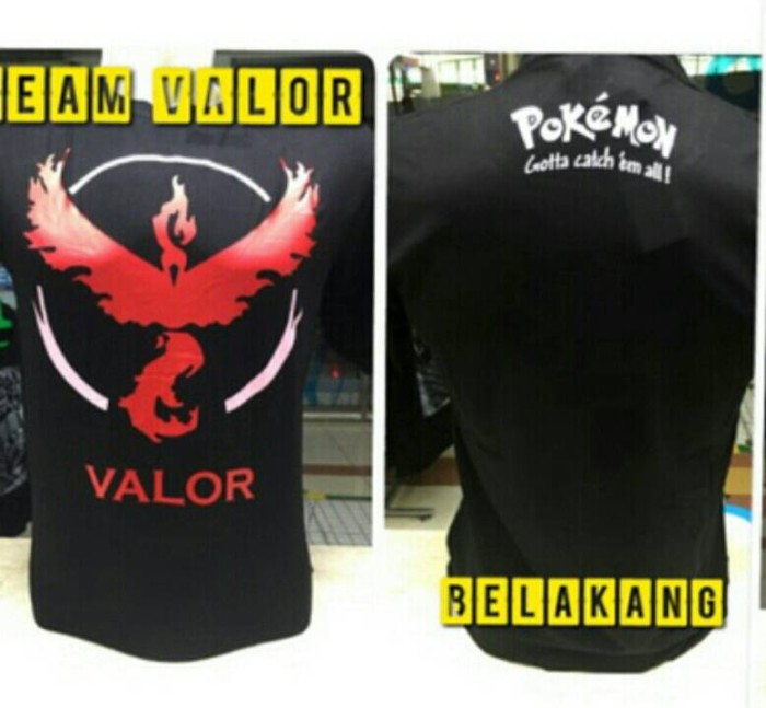 Wallpaper Jual Kaos 3d Pria Unisex Spandek Pokemon Go Logo Team Valor Burung For Android