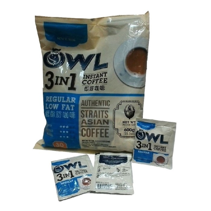 OWL LOW FAT Coffee/Kopi 3 in 1 Instan isi 30 Sachets