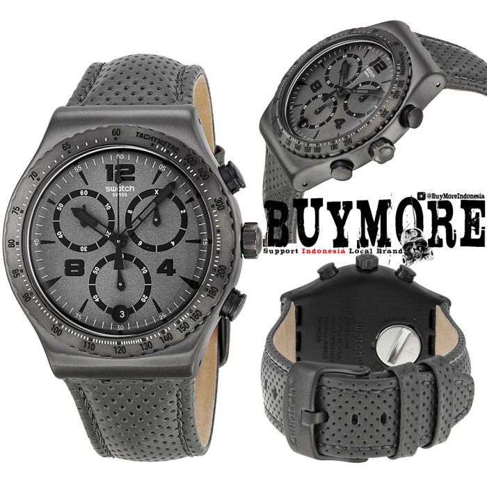 Swatch YVM400 Original - Swatch Irony Chrono Kulit - Jam Tangan Pria