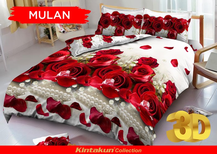 Bedcover D'luxe Kintakun ukuran 160 x 200 - Mulan