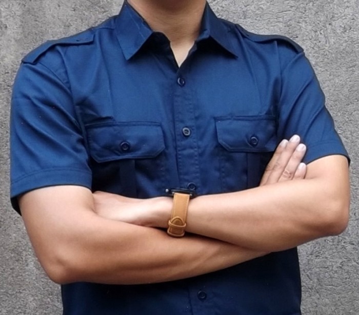 Kemeja PDL Outdoor/Lapangan/Gunung ( Lengan Pendek Warna Biru Navy )