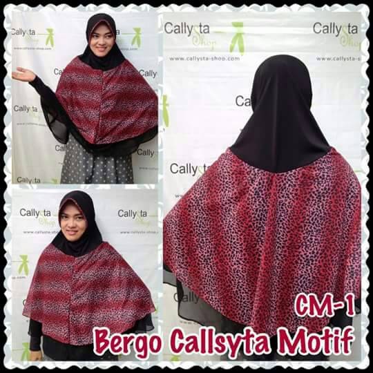 Bergo Callysta Motif/ Bergo Macan/ Hijab Ceruti/ Hijab Motif