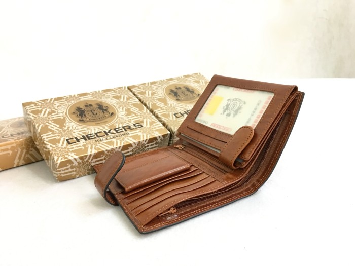 Sapi Rajut Lapisan Pertama Dari DIY Dompet Kuda Gila. Dompet Kulit Checkers .