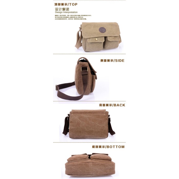 Dxyizu Tas Selempang Pria Wanita Casual Canvas