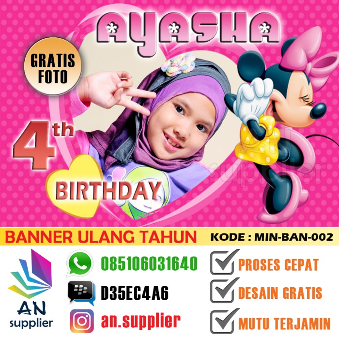 Jual Backdrop Banner Spanduk Ultah 15 Ulang Tahun Anak Kota