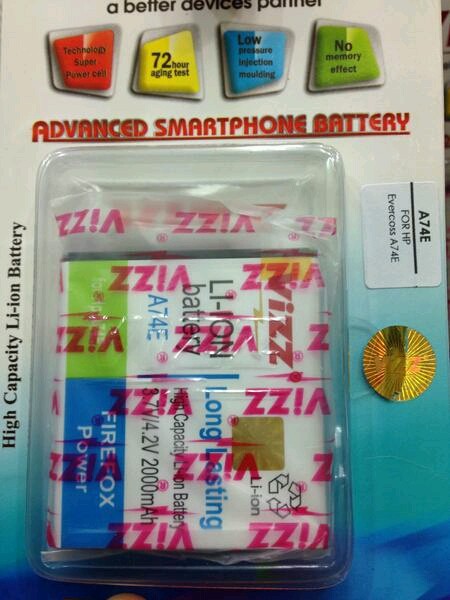 Baterai Battery Batre Vizz Evercoss A74E Winner T+ T plus Double Power
