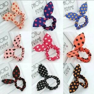 Ikat Rambut Korea / Kuncir Rambut Kelinci Polkadot