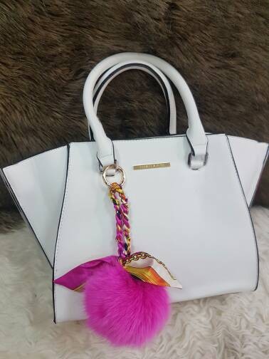 jual fox furball twilly syal gantungan bulu keychain jual fox furball twilly syal gantungan bulu keychain