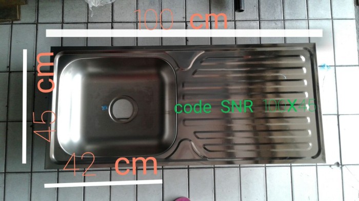 Jual Bak Cuci Piring Kitchen Sink Snr 100x45 Murah Dapur Stainless Bak Cuci Piring Kitchen Sink Snr 100x45 Murah Dapur Stainless