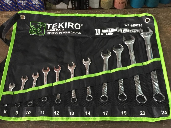 kunci ring pas set tekiro / combination wrench set 11 pcs (8-24 mm)