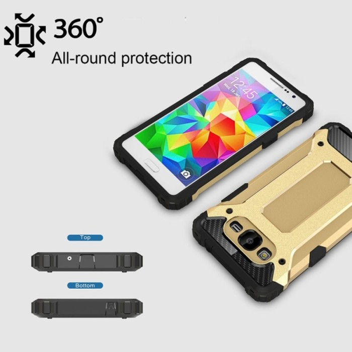 Case/Casing Though Armor For Samsung Galaxy J3 + Free Holder Gurita