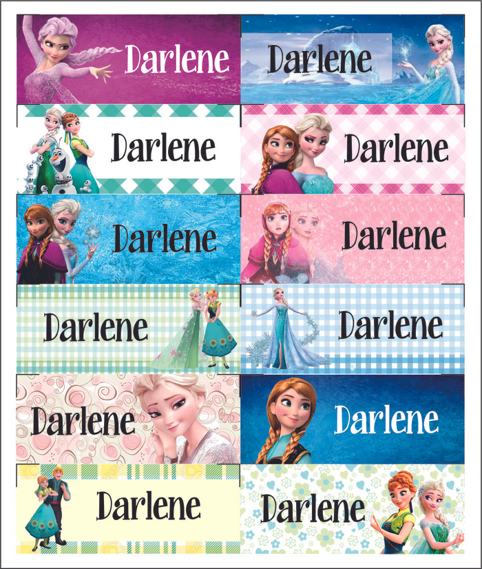 Gambar Jual Stiker Label Nama Disney Princess Diwararas Tokopedia ...