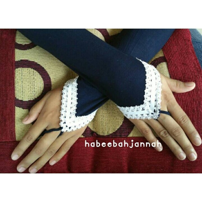 HANDSOCK CINCIN RENDA PUTIH / HANDSOCK CINCIN / MANSET CINCIN