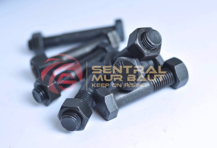 Jual MUR BAUT A325 HTB BAJA 3/4 X 2 HITAM BOLT NUT ASTM