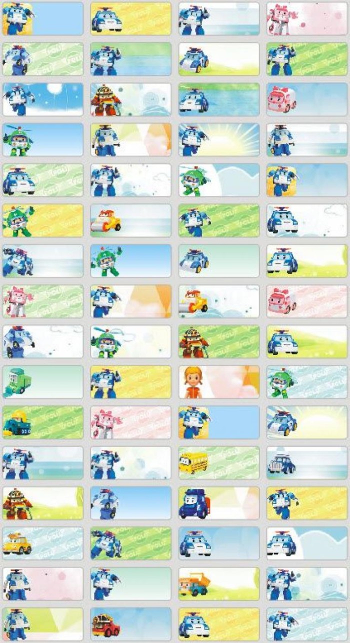 Jual Robocar Poli SMALL Label Nama Waterproof Mobil Kartun Korea Cars Pin Kota Jambi Ayu Wandira