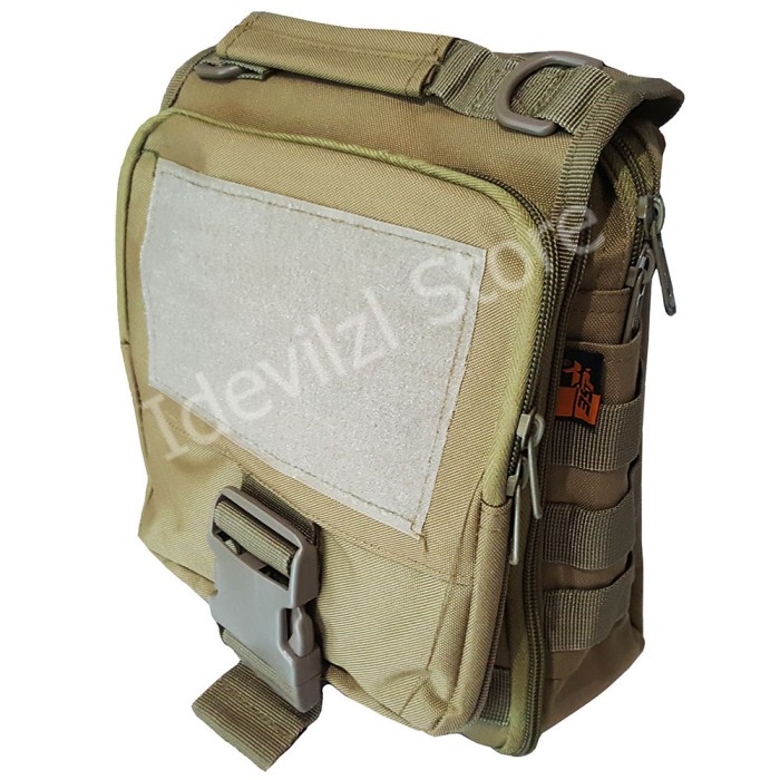 Sling Bag Tas Selempang Army Outdoor Silver Knight 8001 - Coklat .