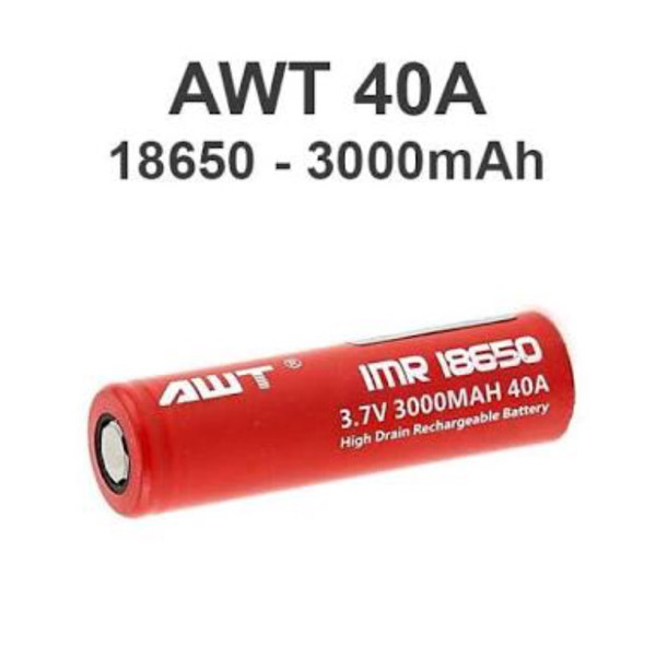 BATTERY AWT Battery IMR 18650 3.7V 3000 Mah 40A Battery Vape Rokok Elektrik. Source