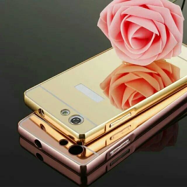 Oppo Neo 7 A33 Bumper Metal Mirror Sliding Backcase Cover Case