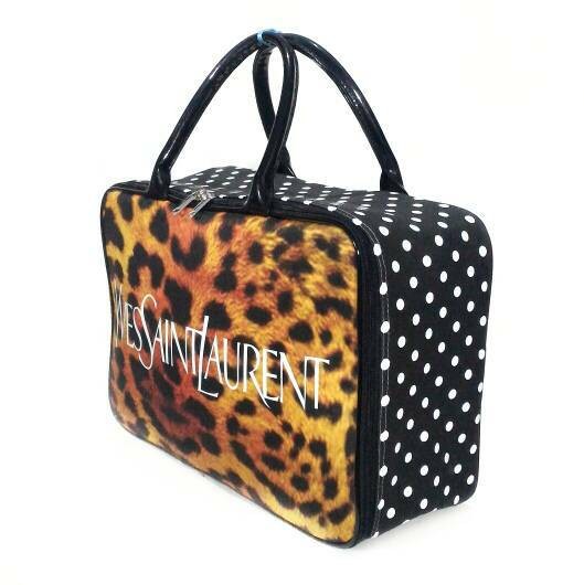Tas travel YSL leopard coklat hitam kanvas tebal koper renang piknik anak dewasa_4