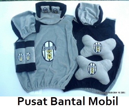 bantal mobil juventus 5 in 1 (bantal mobil, sarung jok, car set, banta