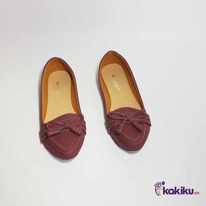 Sepatu Flat Shoes Balet Wanita Gratica AW08 Maroon / Diskon Termurah .
