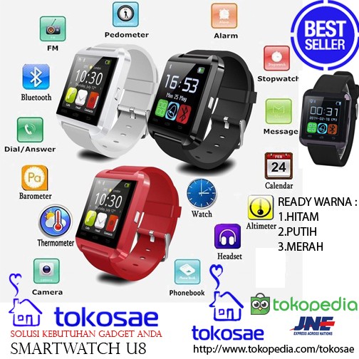 smart watch u8 black