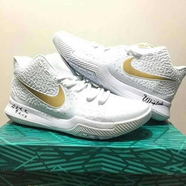 Sepatu Basket Nike Kyrie 3 White Gold