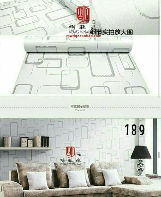 jual wallpaper sticker murah kotak persegi abu10 meter - kota bekasi