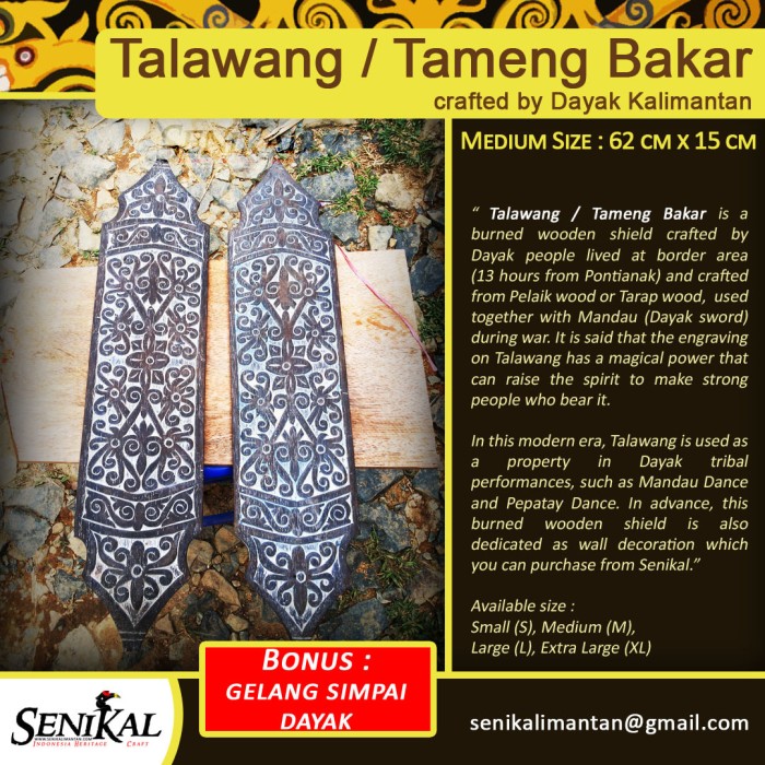Jual M Hiasan Dinding Tameng Bakar Dayak Kalimantan Sedang Jakarta Timur Senikal Senikalimantan Tokopedia
