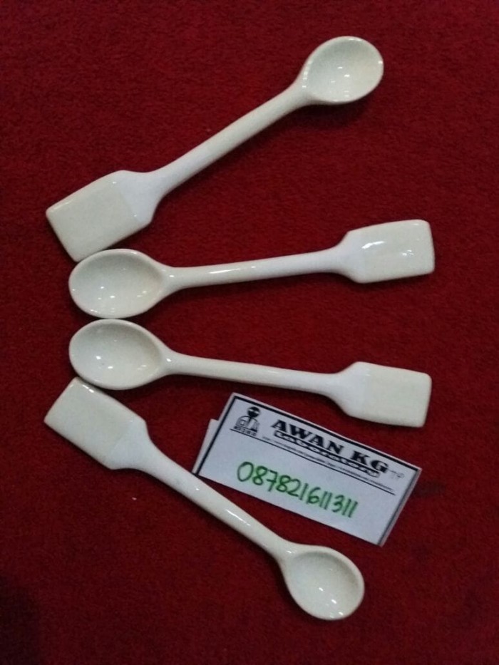 Jual sendok spatula porselen porcelain laboratorium - Kota