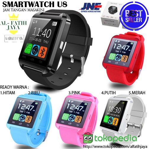 Hp Jam SMARTWATCH U watch U8 HITAM PUTIH MERAH SMART WATCH