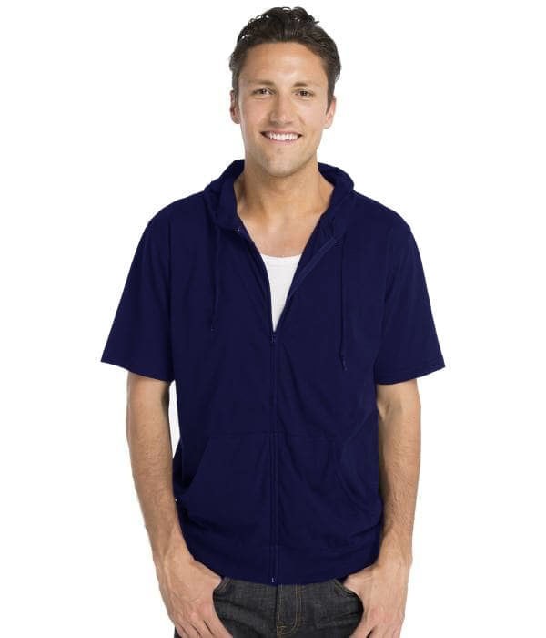 Jaket Hoodie Lengan Pendek Zipper Navy Short Sleeve Hoodie Zipper Navy