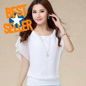 Menggantung-Qiao Panas Gaya Korea Jual Baju Wanita Atasan Bergaris V-Leher Blus HitamIDR119000