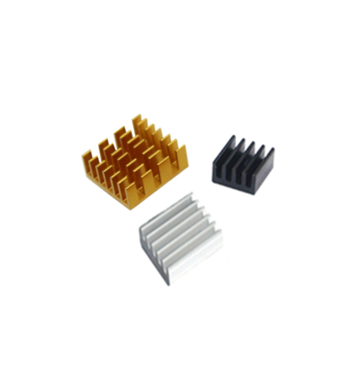 3PCS Fan Heat Sink 1 Copper 2 Aluminum Gold Radiator Set for Raspberry Pi 4B