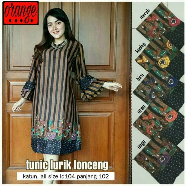jual dress tunik lurik lonceng orange corner jual dress tunik lurik lonceng orange corner