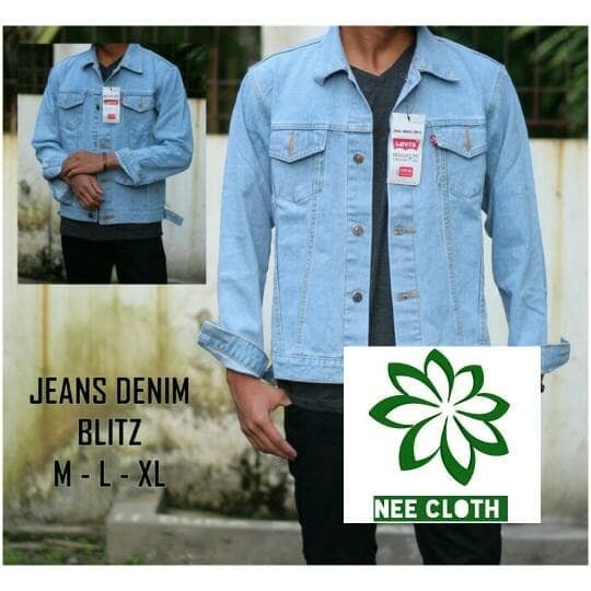 JAKET JEANS LEVIS PRIA BIOBLITZ KEREN PREMIUM BIRU TELOR ASIN .
