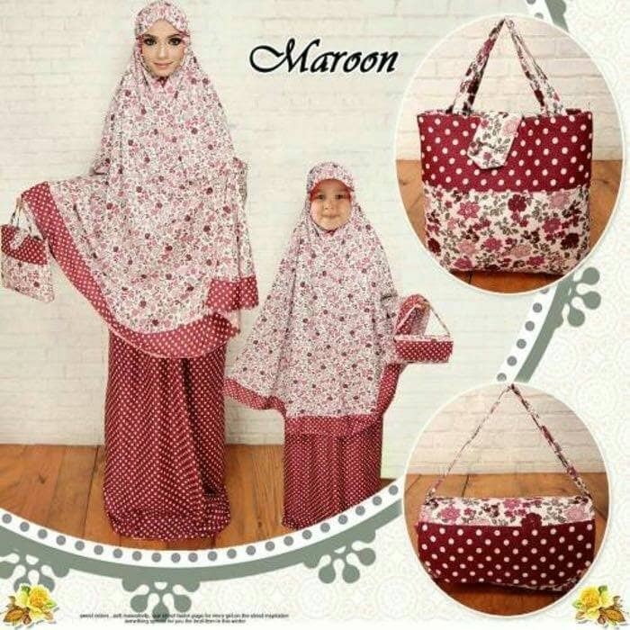 jual produk by bidara mukena mukena couple ibu dan anak Roseta melati