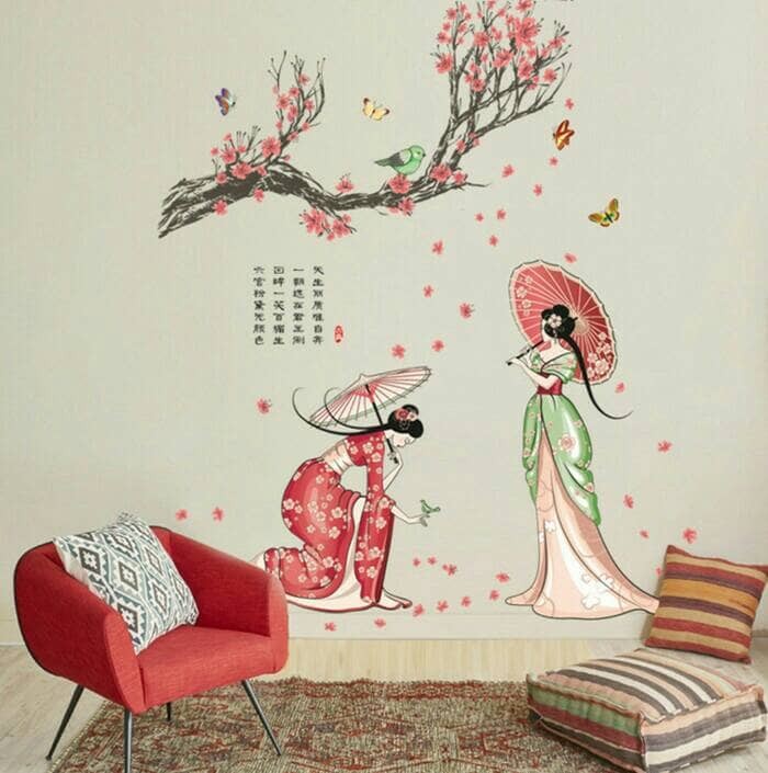 jual wall sticker stiker dinding 60x90 japanese girl jm7331 - dki