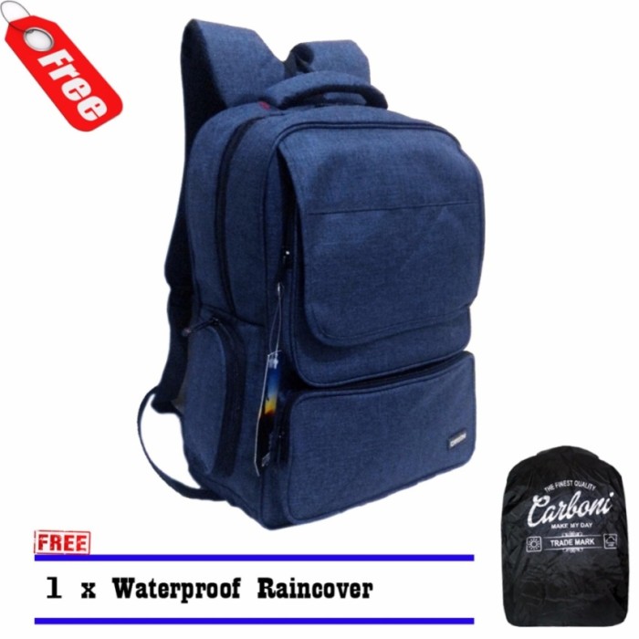 Carboni Tas Ransel AA0026 Original - Blue Raincover