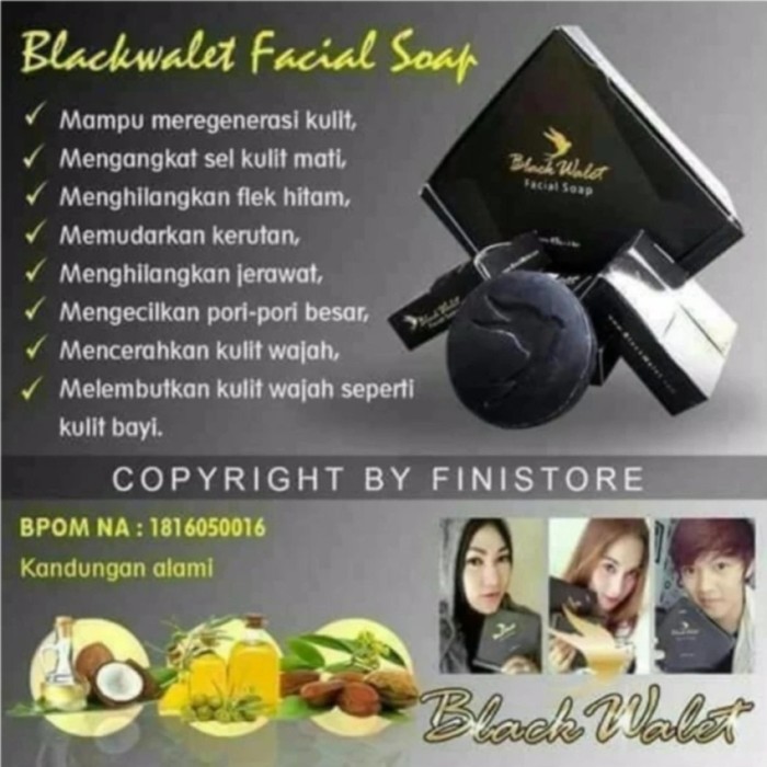 Black Walet sabun pembersih muka alami 1 paket isi 3 pcs