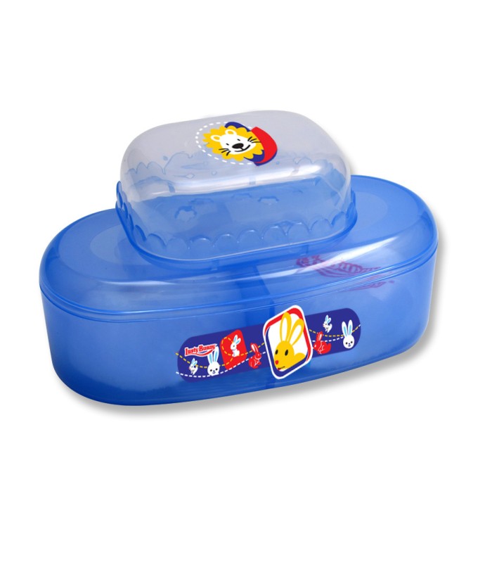 Lusty Bunny Tempat bedak Bayi Powder Case plus soap case - Biru Muda