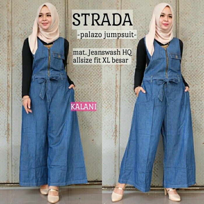denim palazzo jumpsuit