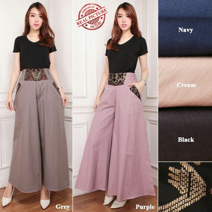 Celana Rok Kulot Plisket Wanita Jumbo Sandy Blue Daftar Harga Source Imelda Kulot .