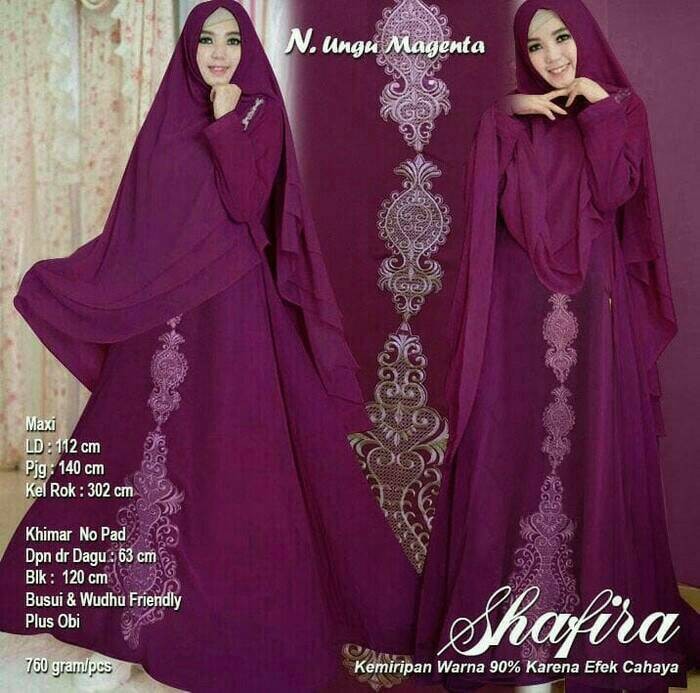 GAMIS/BAJU MUSLIM/SYARI BORDIR SHAFIRA UNGU MAGENTA 1.2065