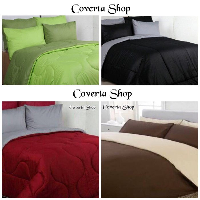 Jual Bed Cover Set Polos Hotel  Kombinasi  Warna  160 180 