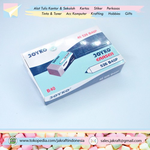 1 Pack 40 Pcs Source · Penghapus Pensil Rubber Eraser Joyko 526 B40P .