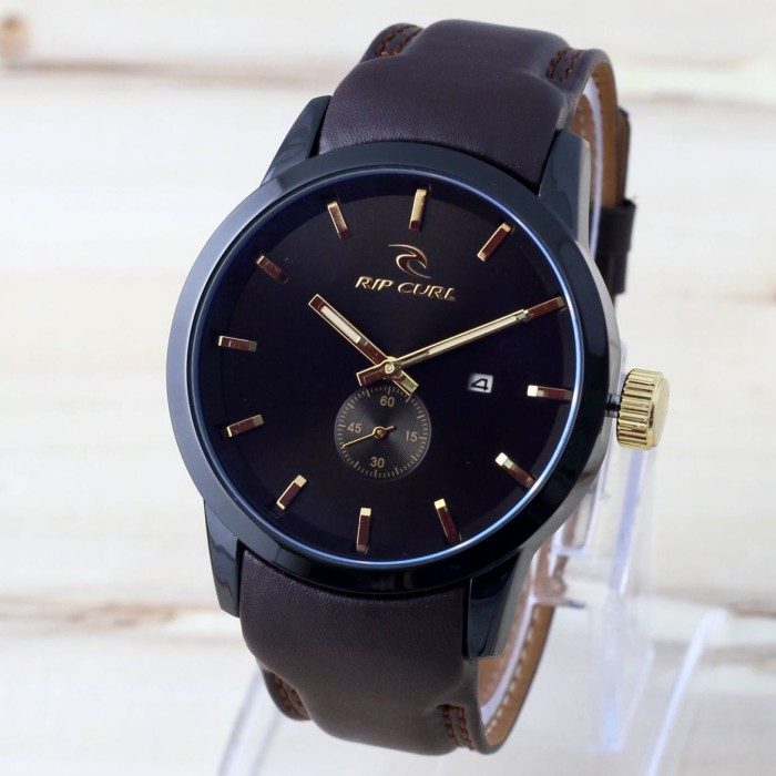 RIP CURL Detroit Pria Jam Tangan Fashion Pria Tali Kulit - DarkBrown