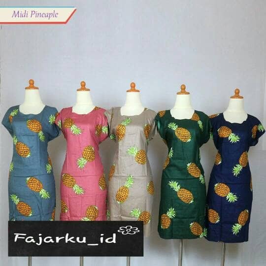 DASTER MIDI PINEAPPLE/DASTER MIDI NANAS/BAJU TIDUR MURAH/DASTER HAMIL